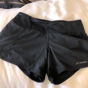 Brooks running black shorts